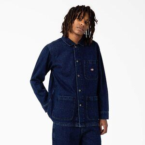 Dickies Men's Denim Chore Coat in Stonewashed Indigo Blue